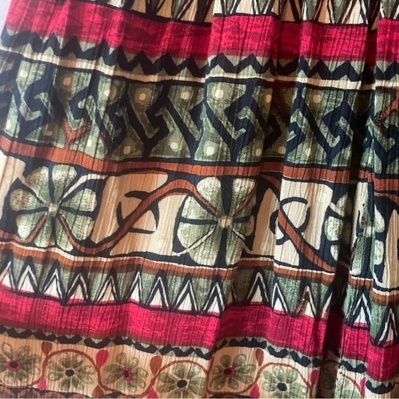 Vintage Requirements India Print Peasant Boho Pull on Gauze Midi Skirt 1X - Picture 4 of 6